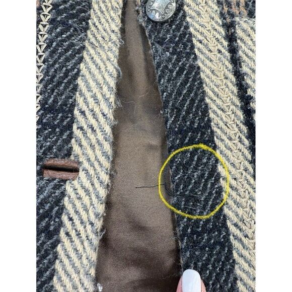 Double D Ranch Wool Western Jacket Judge Roy Bean Tweed Elbow Patches 2X READ - Picture 10 of 16